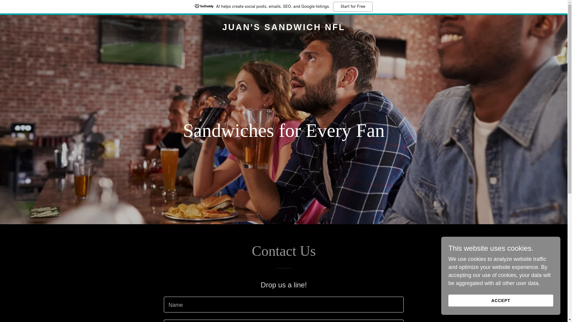 website screenshot of https://juansandwitchnfl.com/