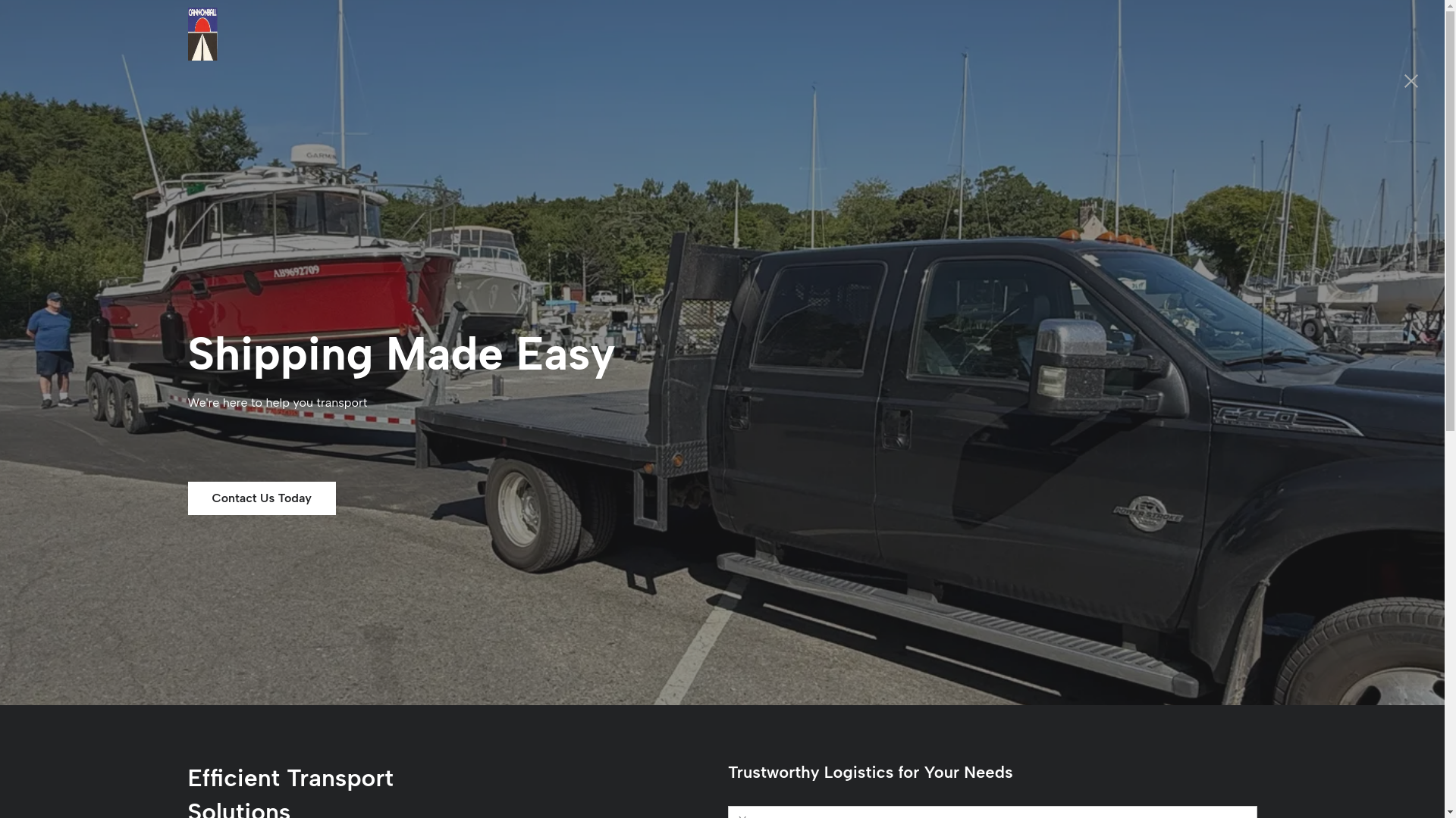 website screenshot of https://cannonballtransport.com/