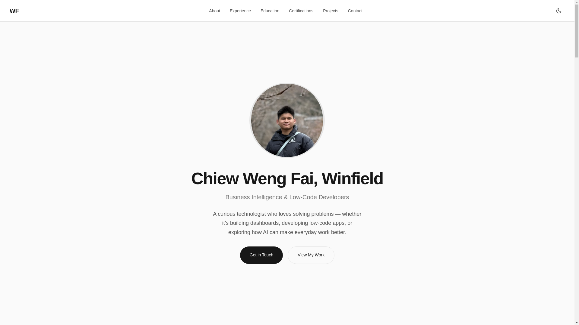 website screenshot of https://winfieldchiew.com/