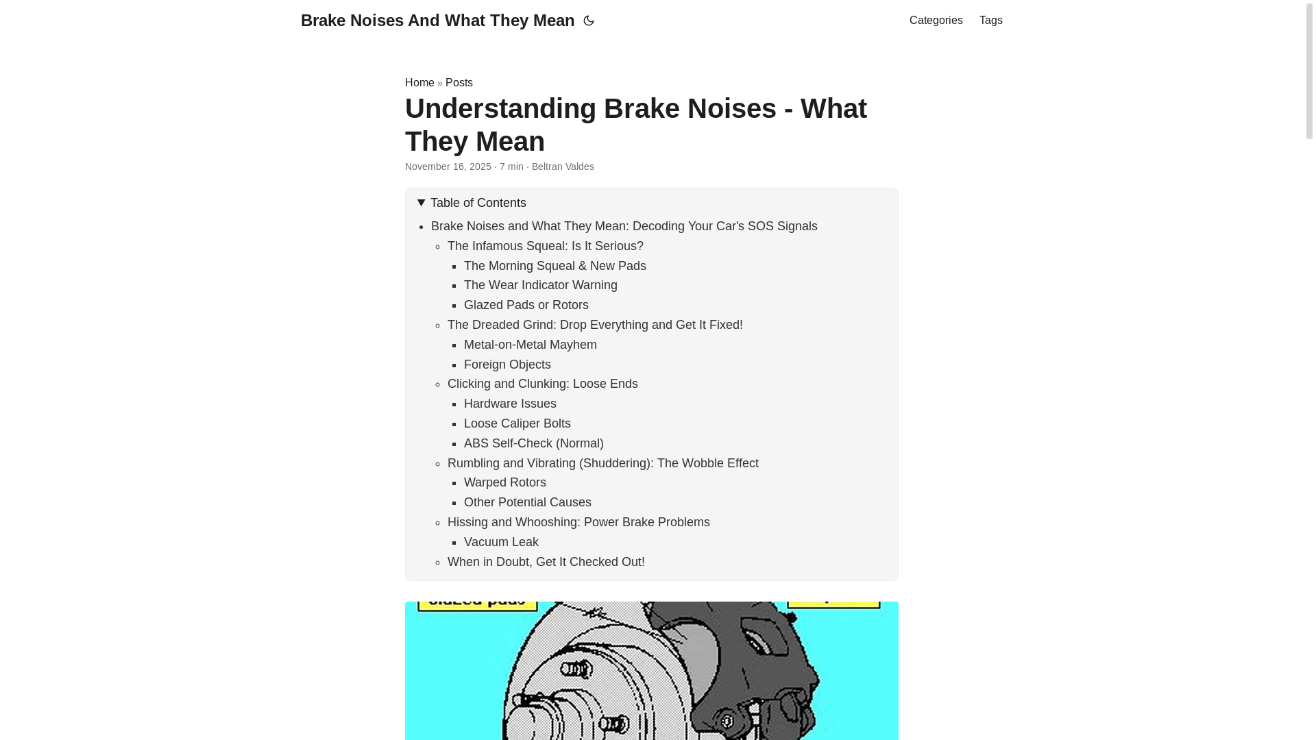 website screenshot of https://brakenoisesandwhattheymean.pages.dev/