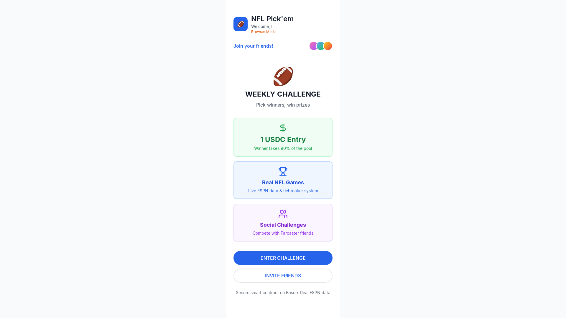 website screenshot of https://pickemgame.app/