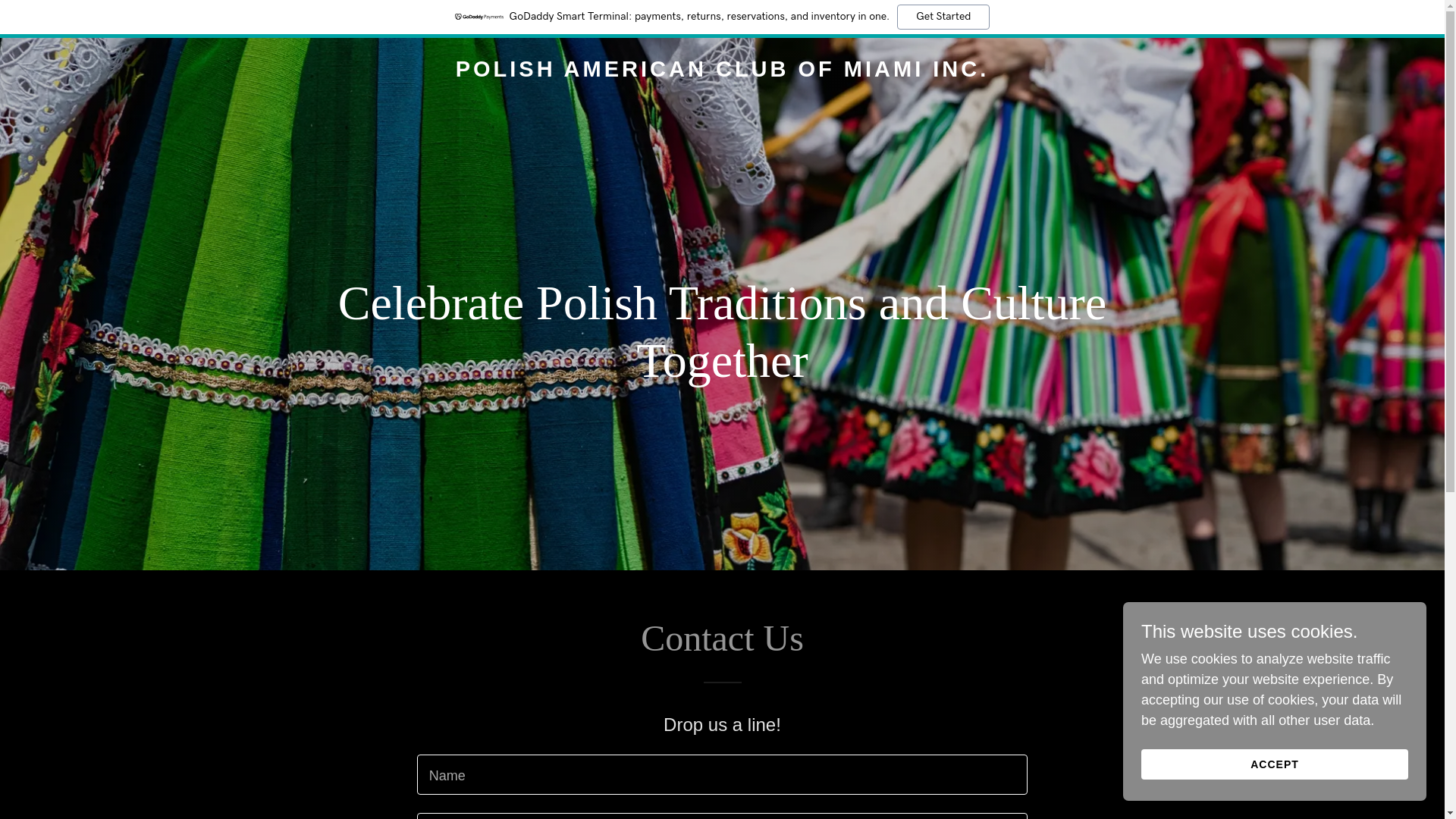 website screenshot of https://polishamericanclubmiami.com/