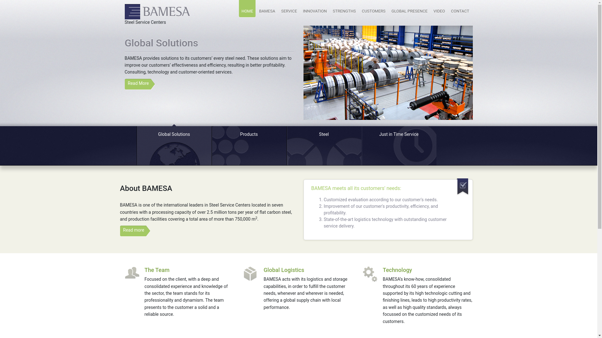 website screenshot of https://www.bamesa.com/,