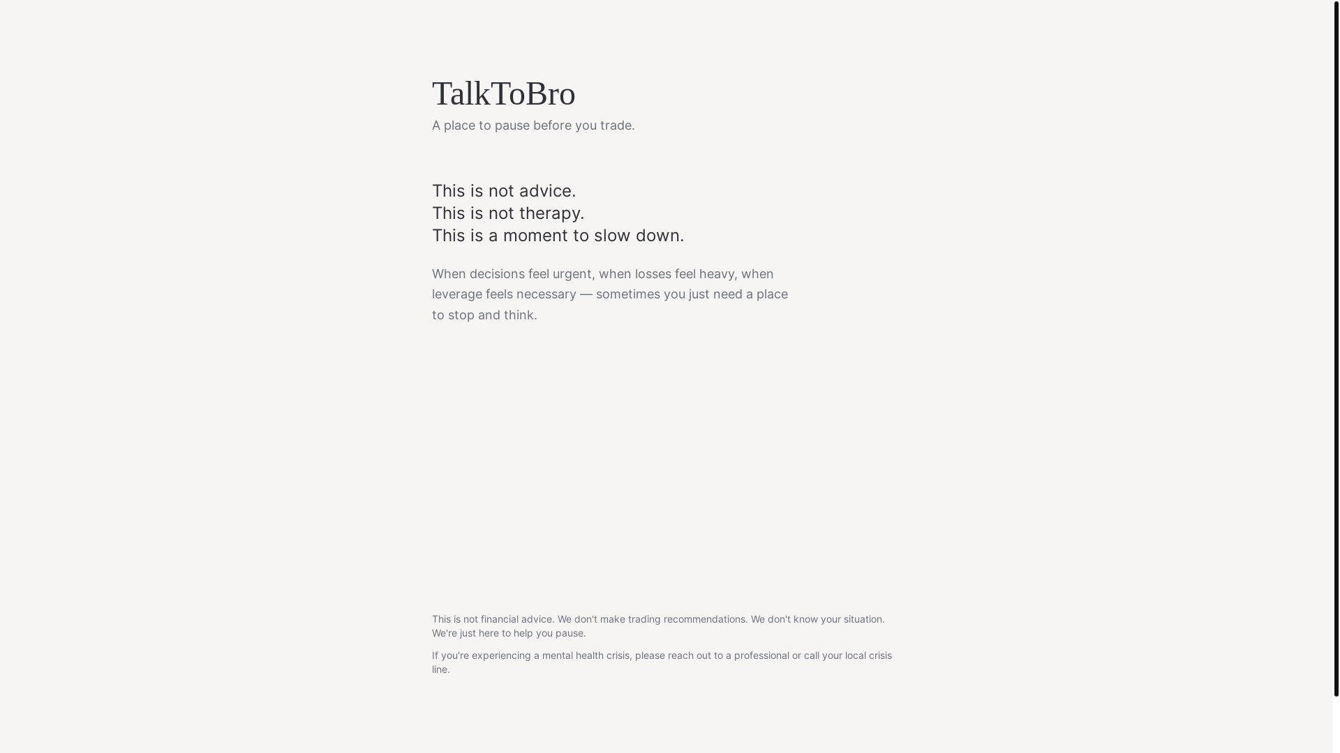 website screenshot of https://talktobro.com/