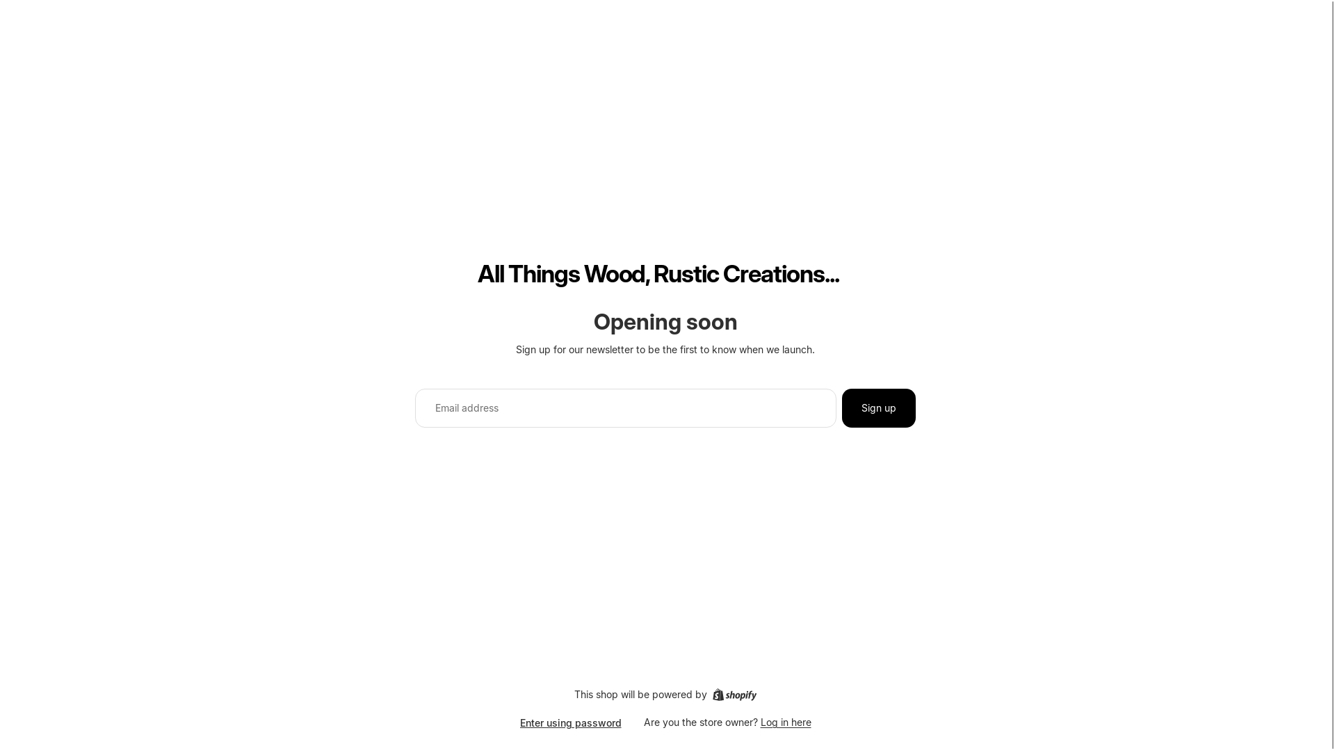 website screenshot of https://allthingswoodrusticcreations.com/