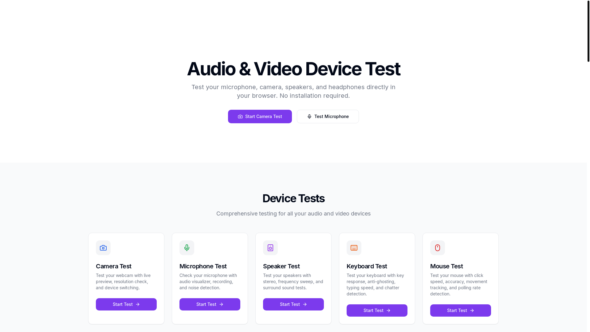 website screenshot of https://audiotest.pages.dev/