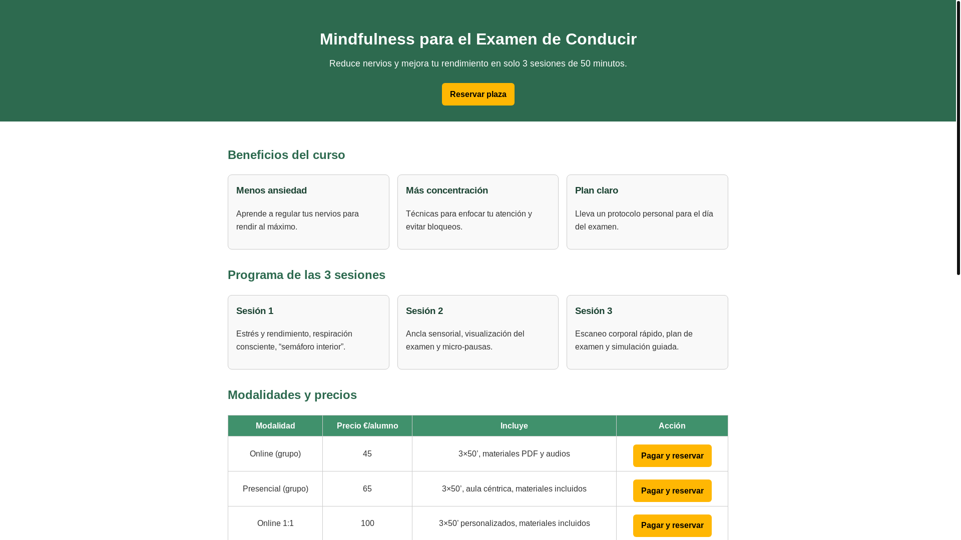 website screenshot of https://conduceconcalma.com/