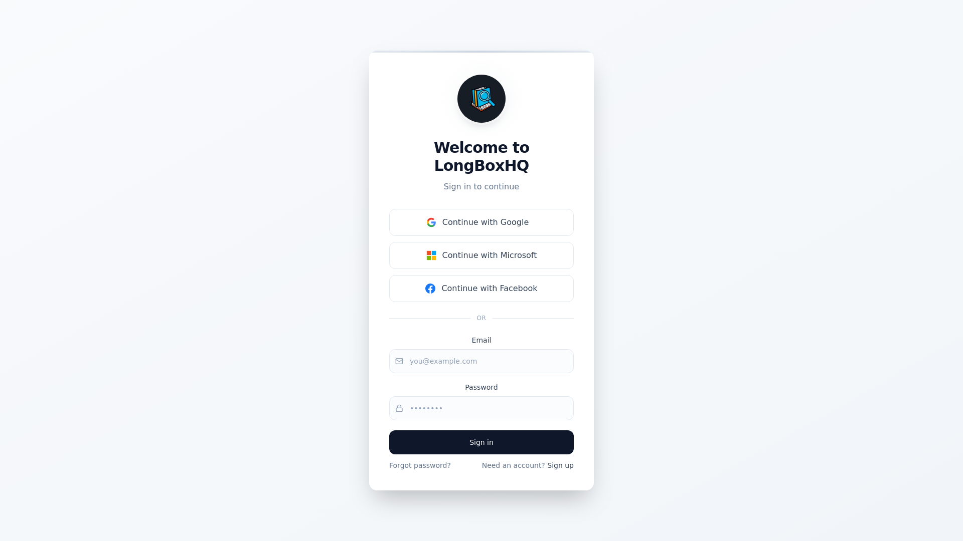 website screenshot of https://longboxhq.com/