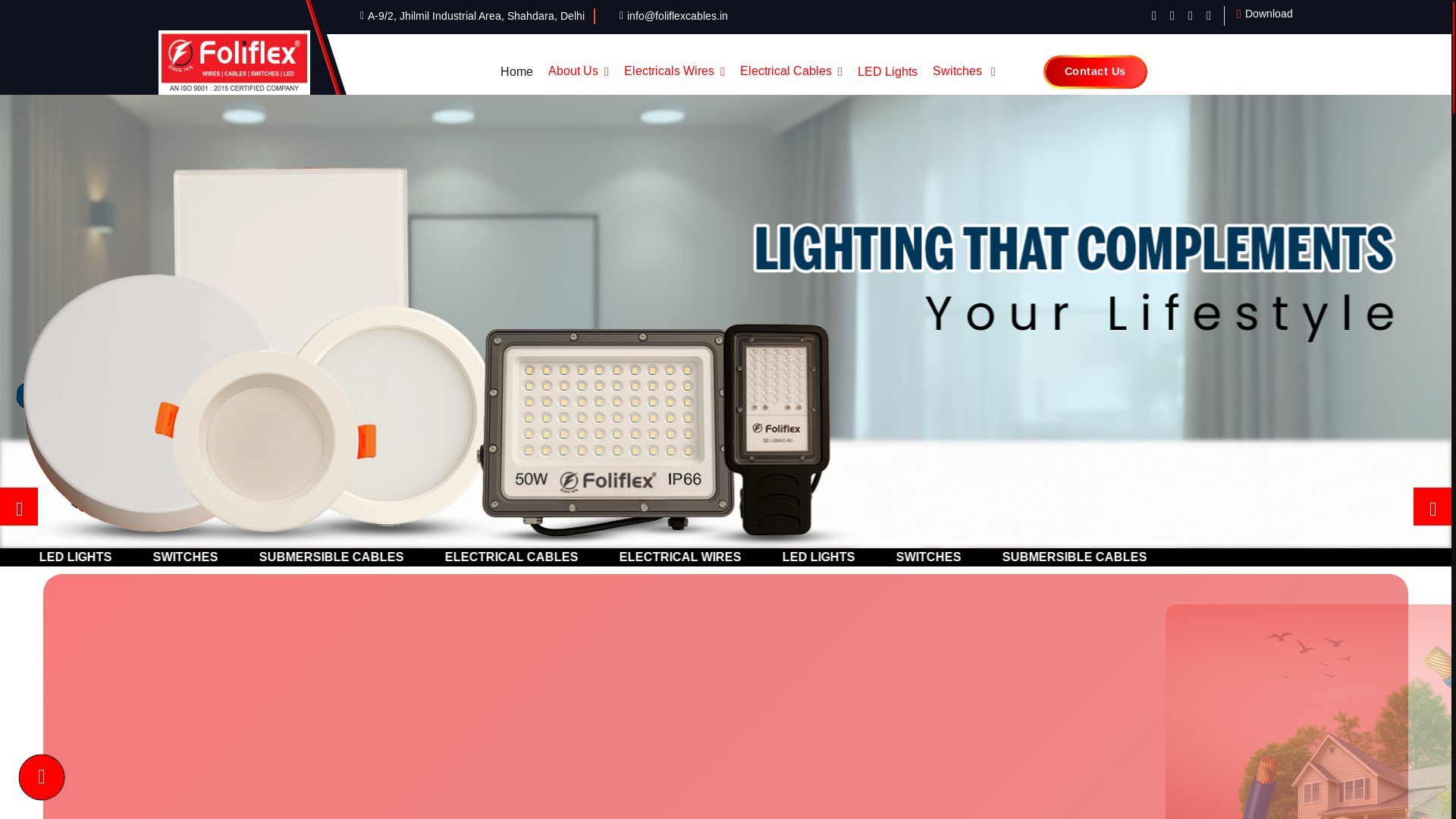 website screenshot of https://foliflexcables.in/