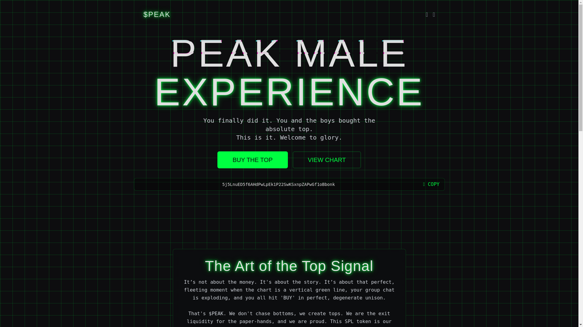 website screenshot of https://peakmaleexperience.online/