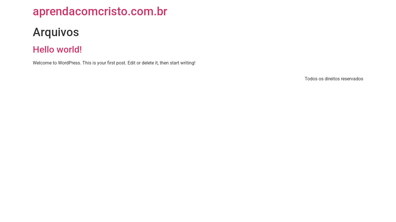 website screenshot of https://aprendacomcristo.com.br/