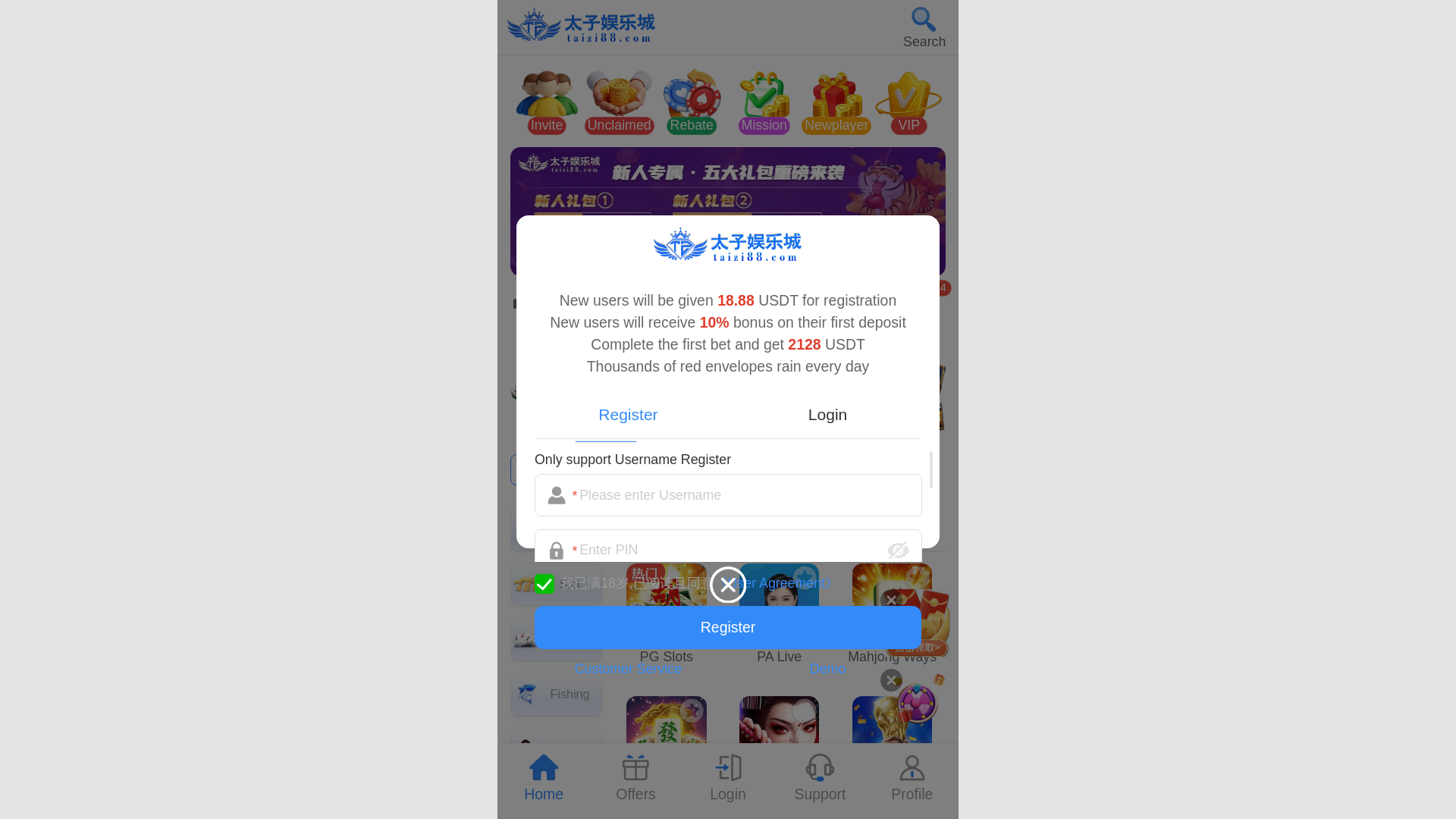 website screenshot of https://taizi99.me/