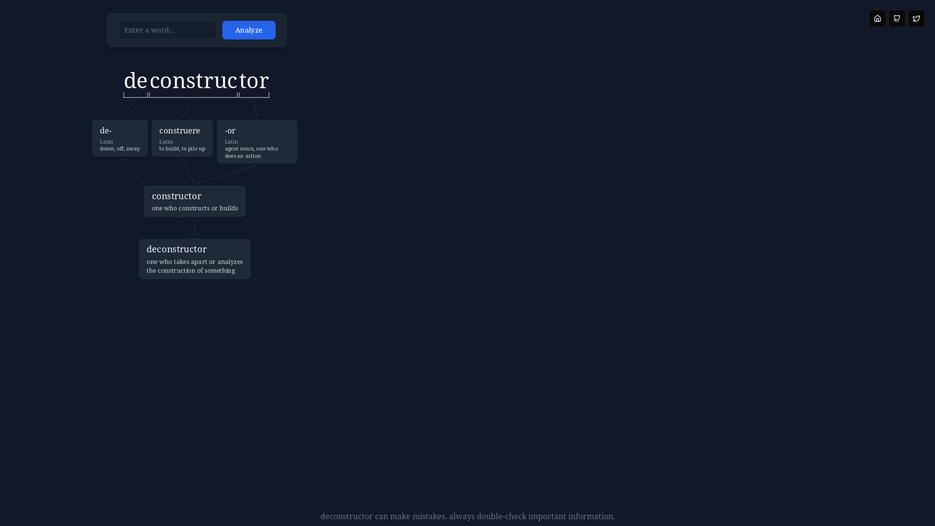 website screenshot of https://deconstructor.app/