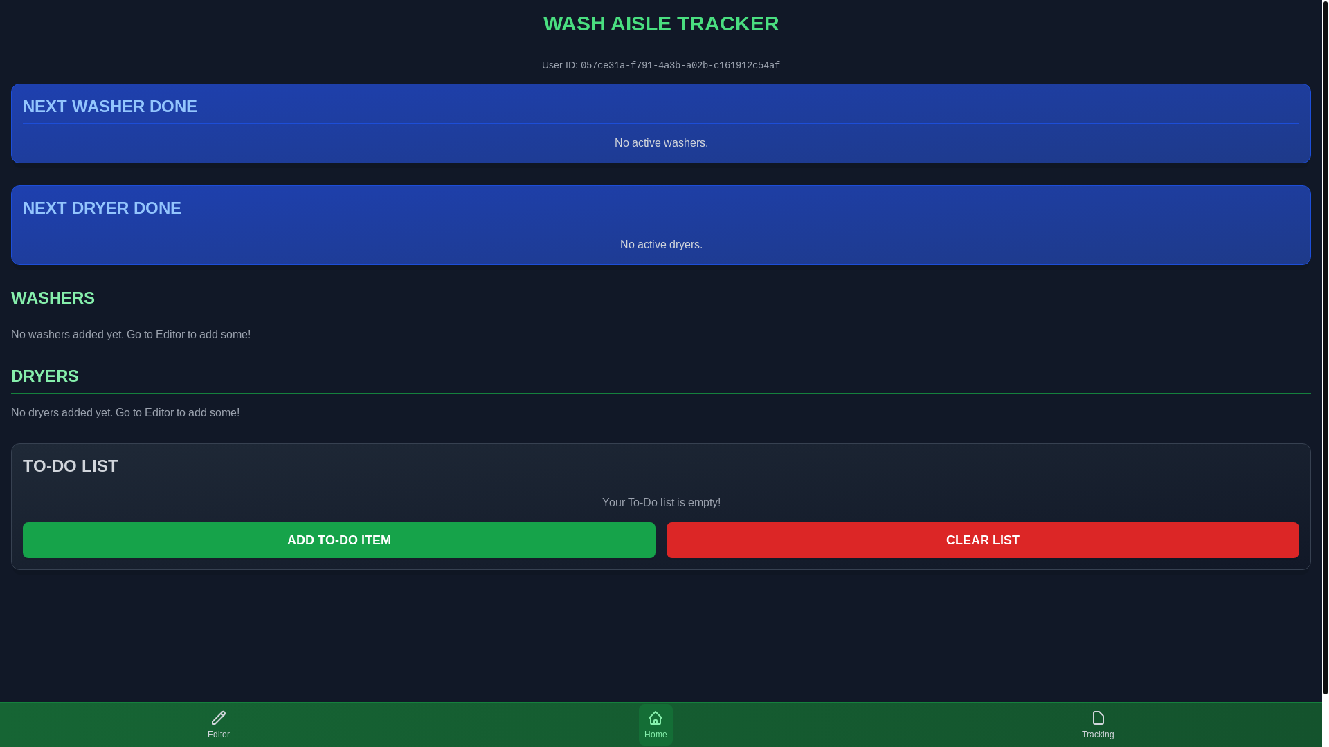 website screenshot of https://wash-aisle-tracker.pages.dev/