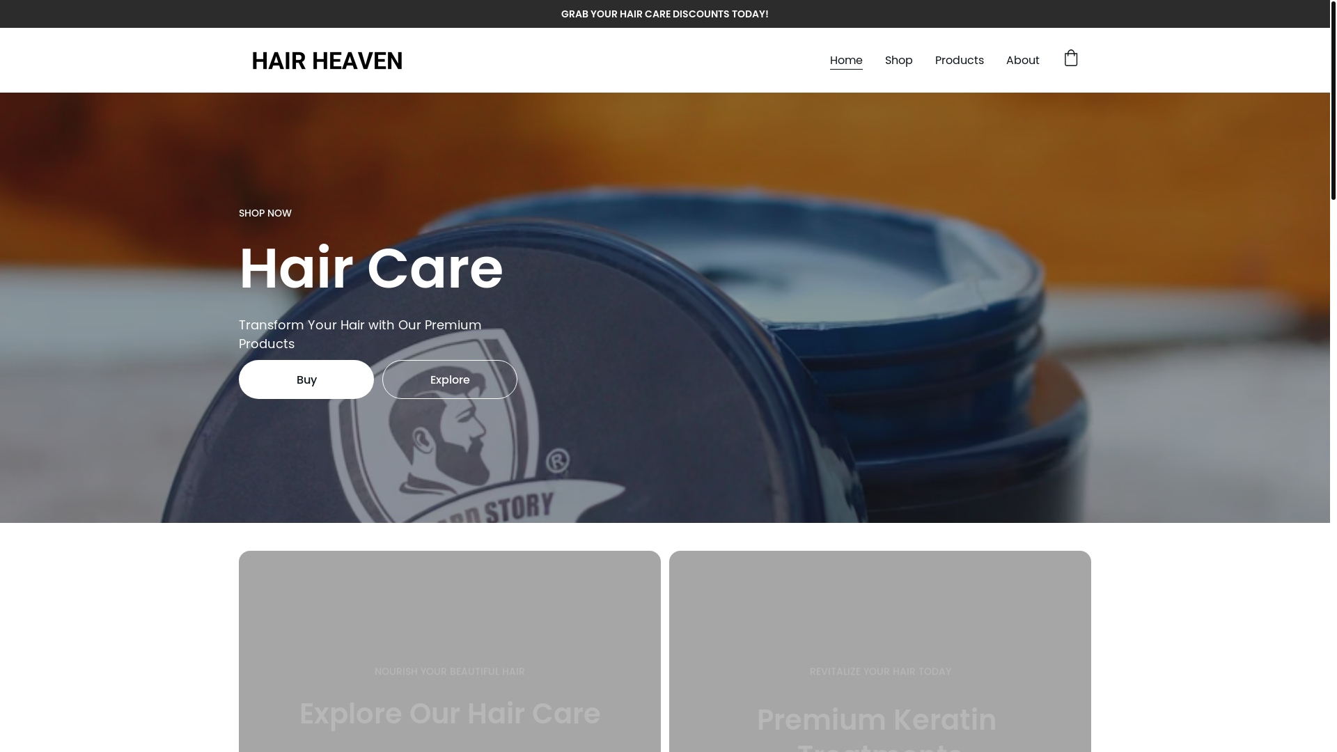 website screenshot of https://hair--heaven.com/