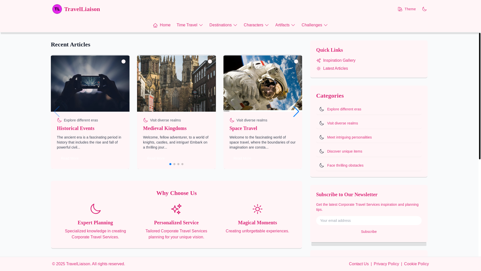 website screenshot of https://professionaltravelliaisons.live/