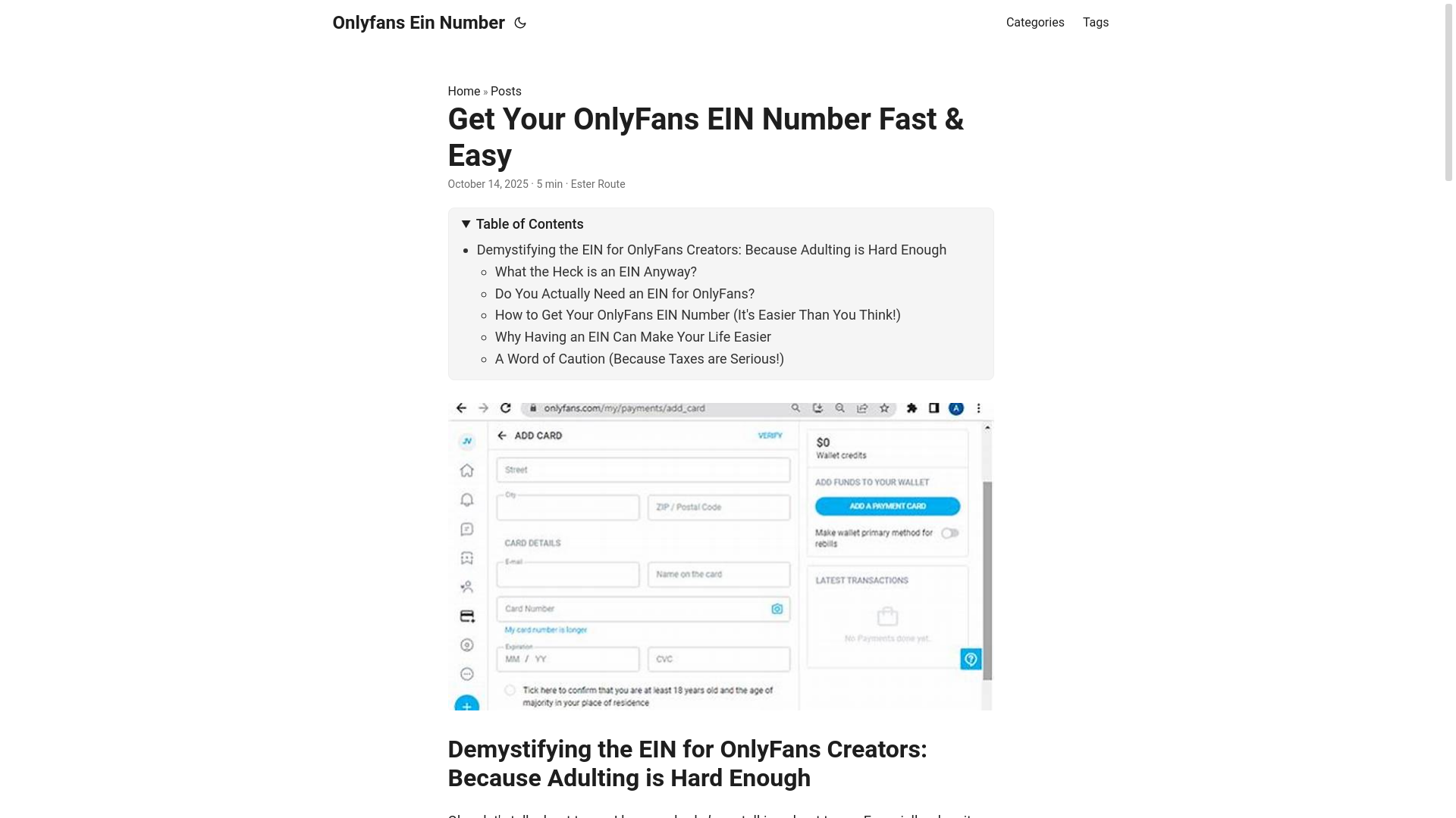 website screenshot of https://onlyfans-ein-number.pages.dev/