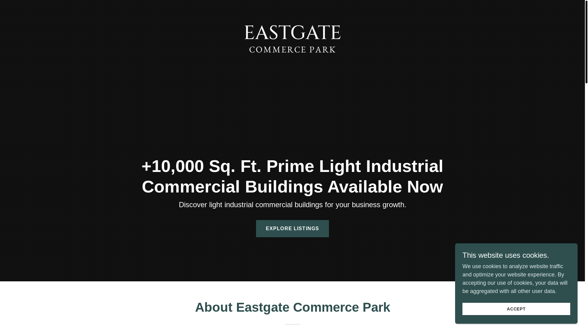 website screenshot of https://eastgatecommercepark.com/