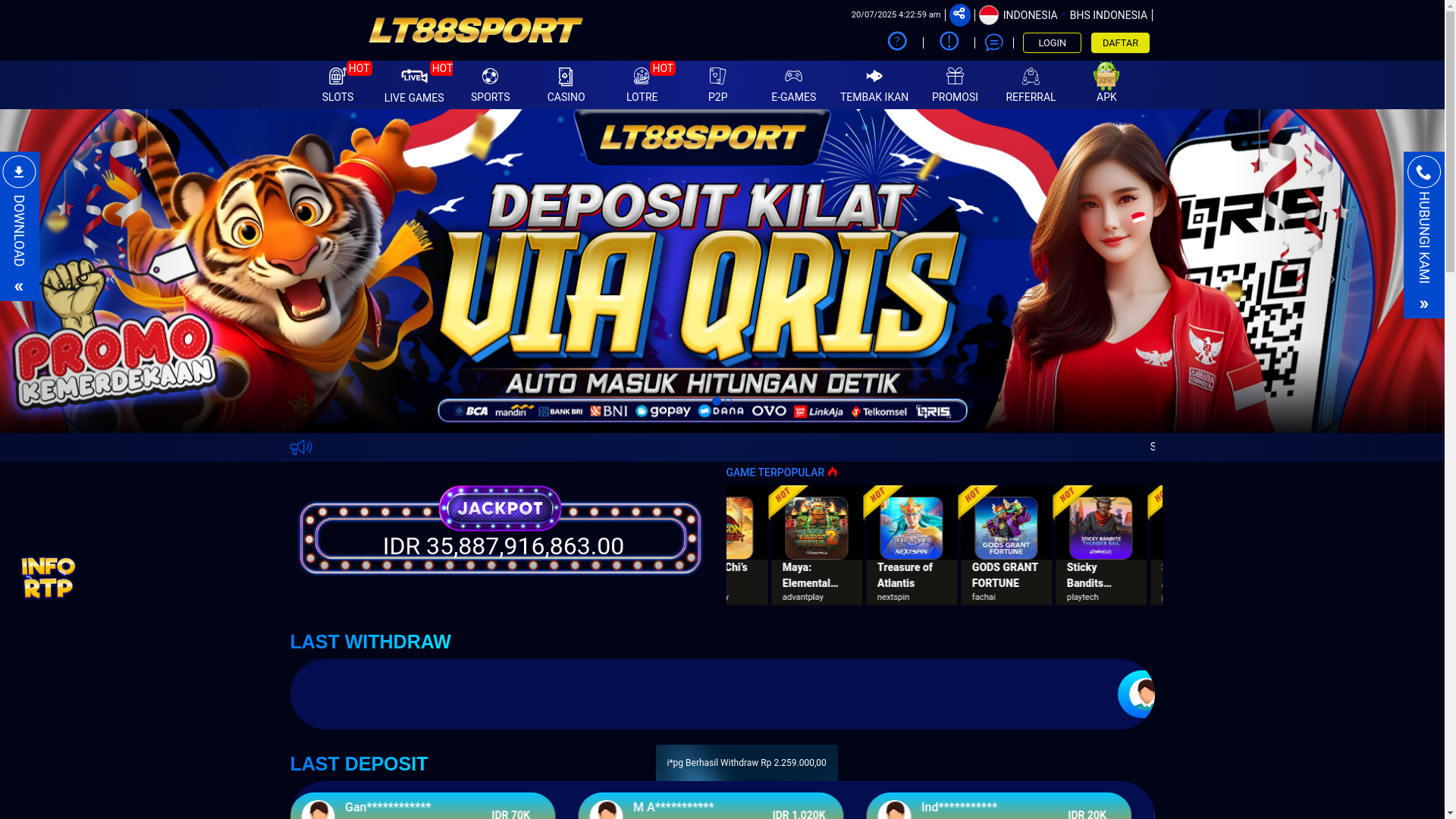 website screenshot of https://amplt88sport.xyz/