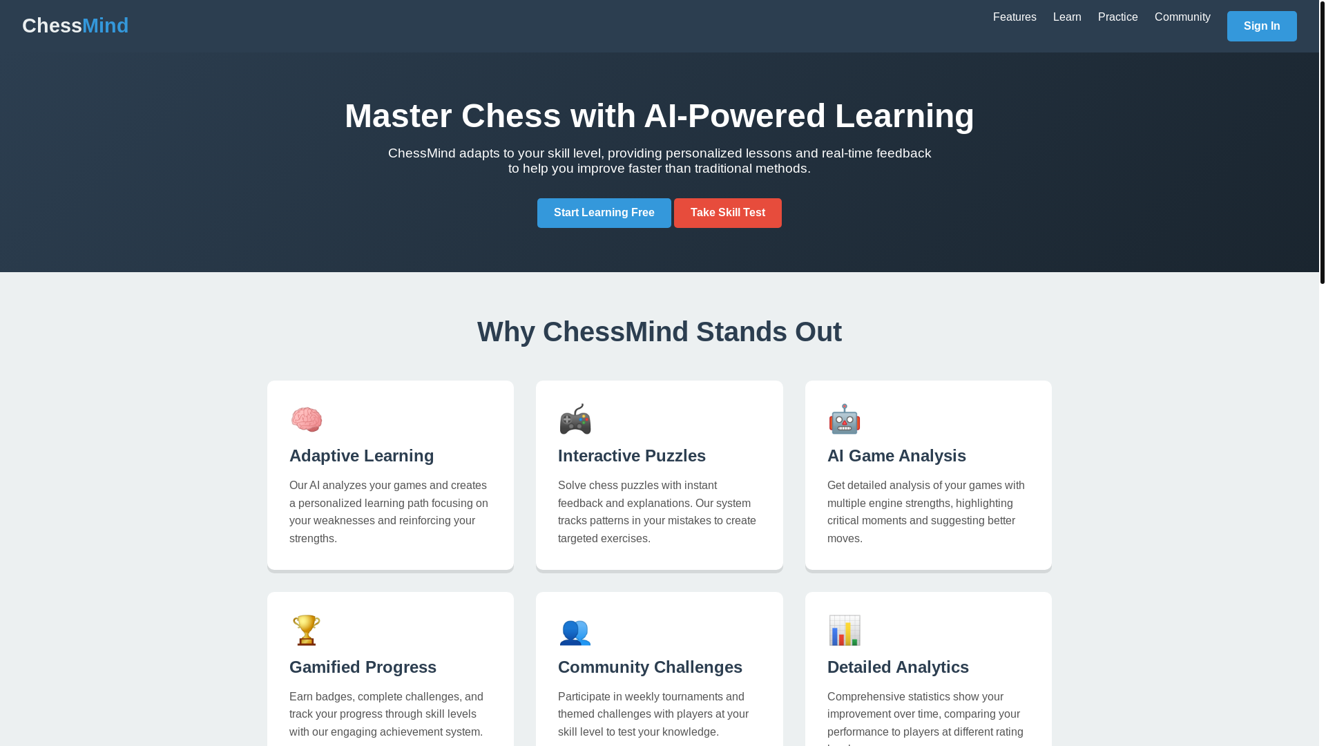 website screenshot of https://chessrocks.in/