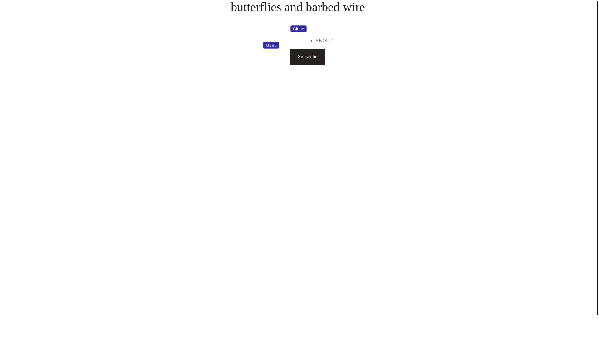 website screenshot of https://butterfliesandbarbedwire.blog/