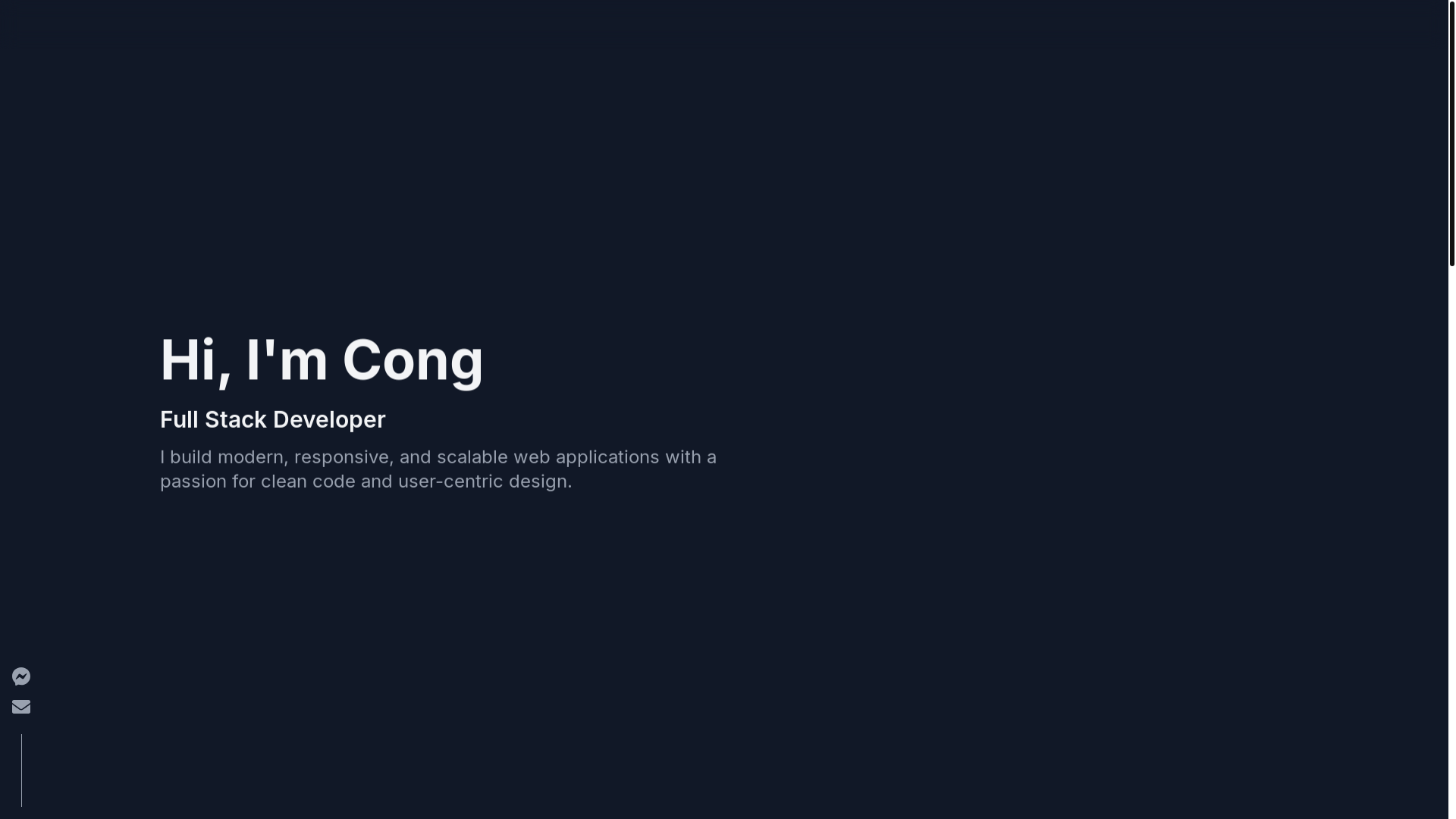website screenshot of https://conghoang.click/