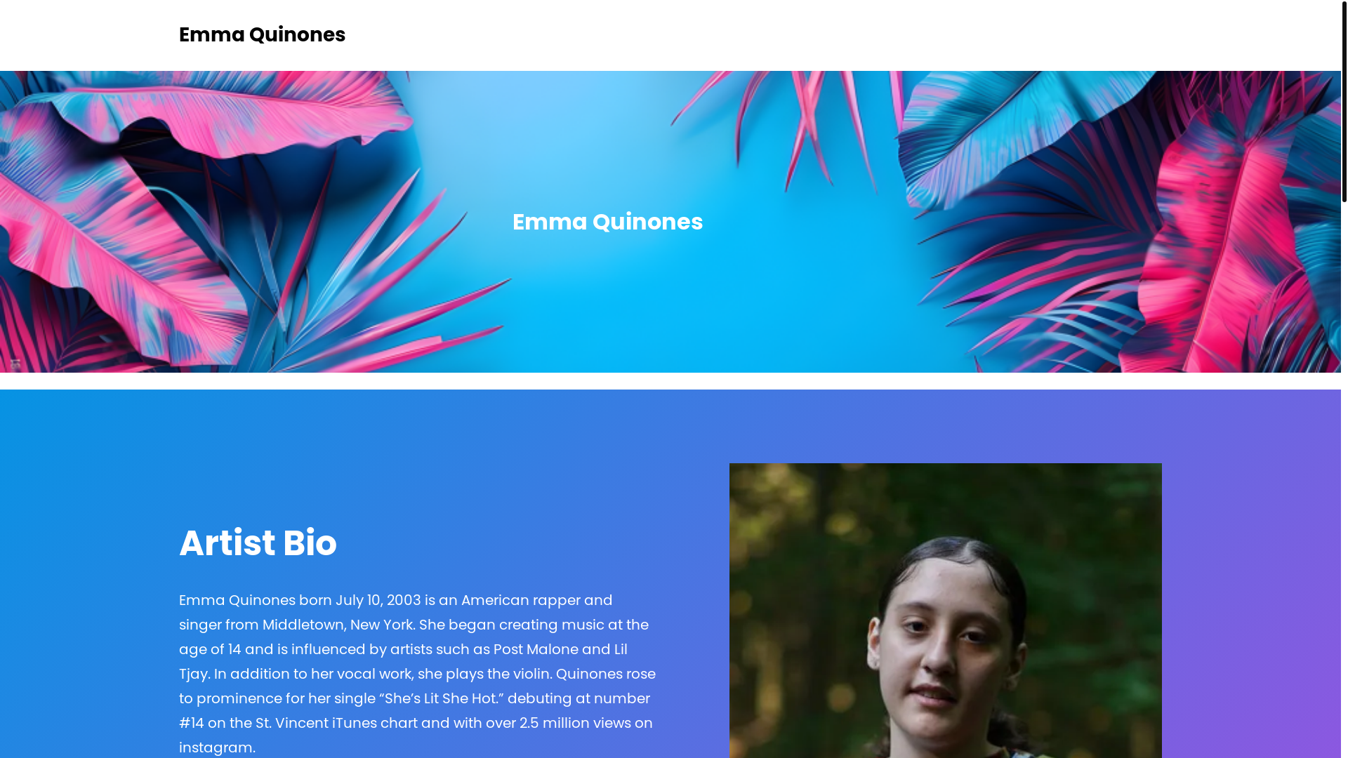 website screenshot of https://emmaquinones.org/
