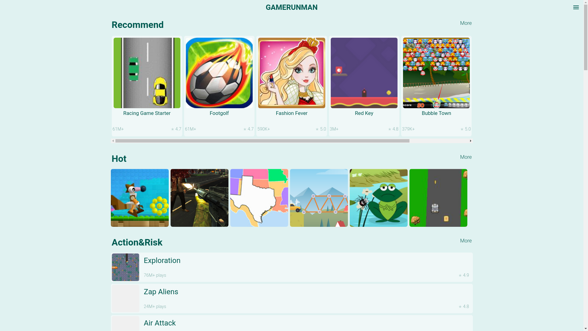 website screenshot of https://gamerunman.com/