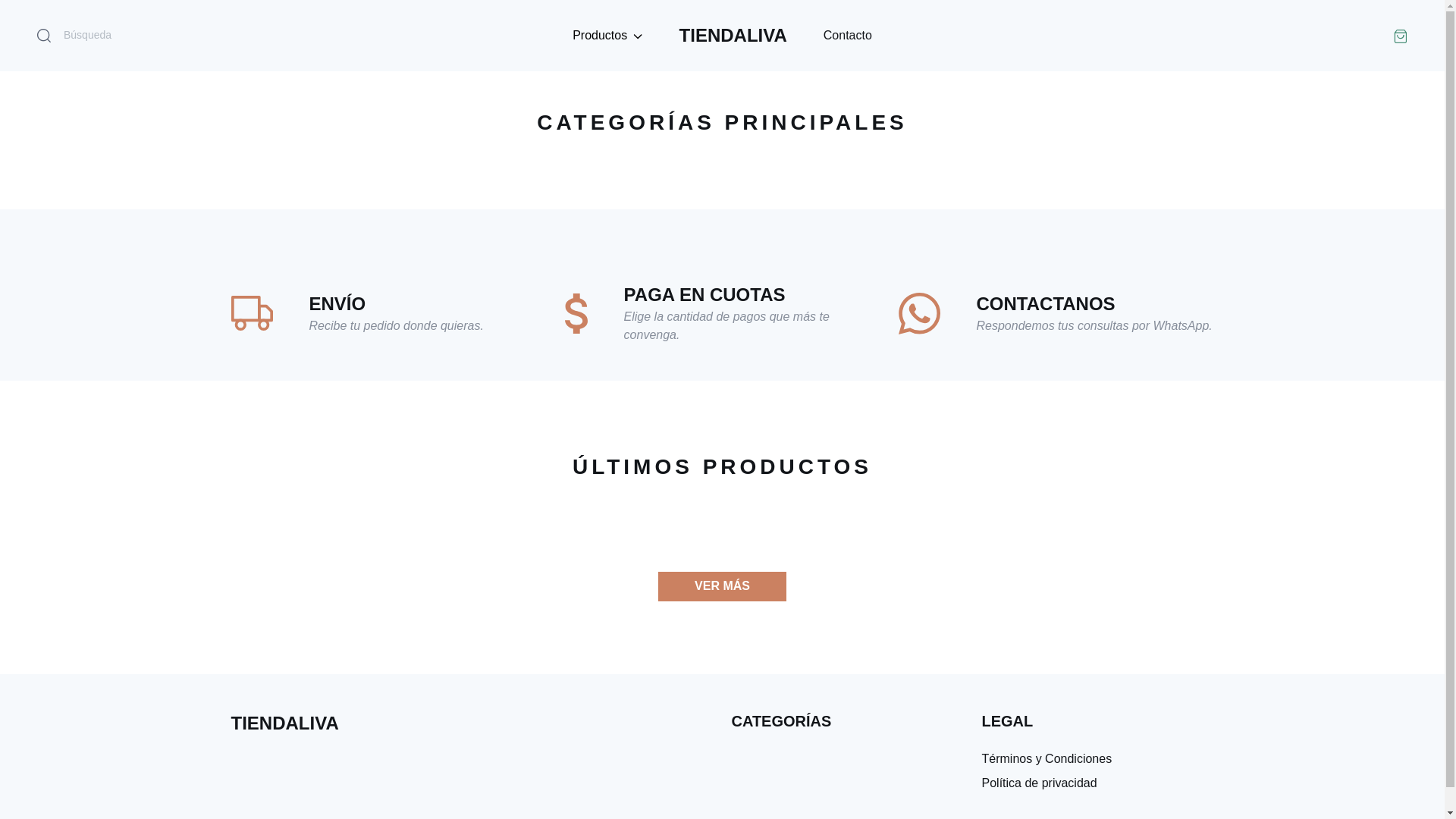 website screenshot of https://tiendaliva.site/