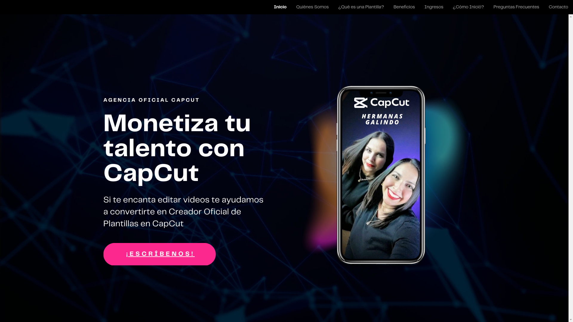 website screenshot of https://agenciaoficialcapcut.com/