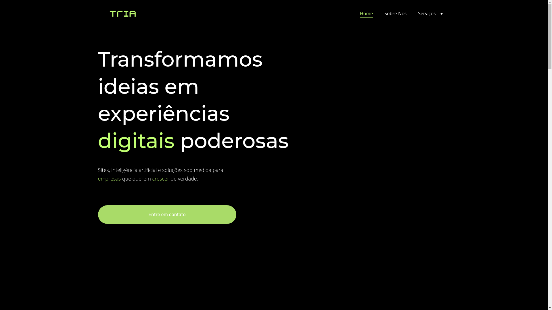 website screenshot of https://triasolucoes.com/
