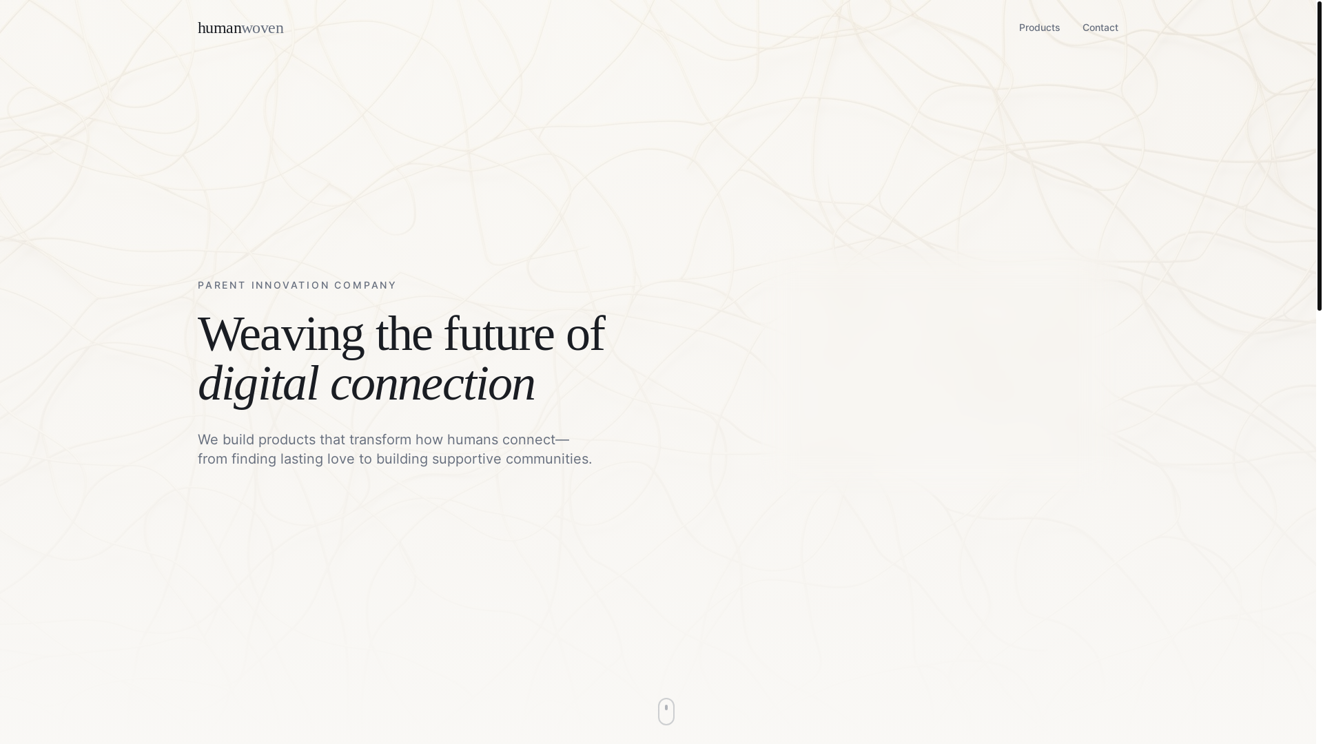 website screenshot of https://humanwoven.co/