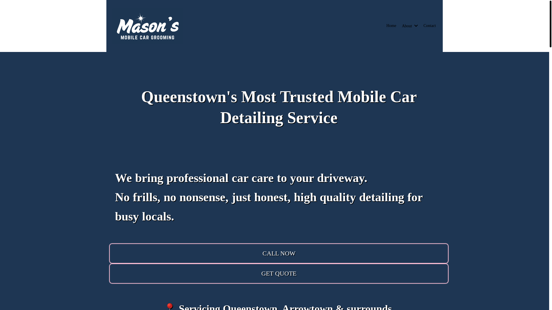 website screenshot of https://masonsmobilecargrooming.co.nz/