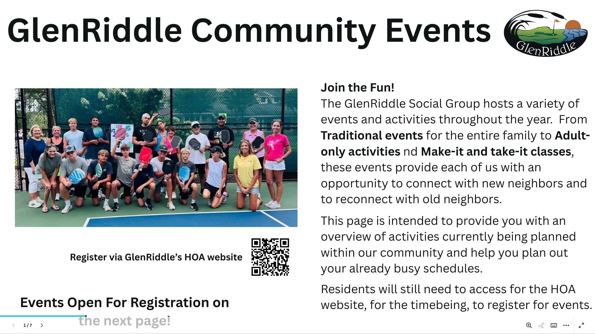 website screenshot of https://glenridlehoasocialgroup.com/