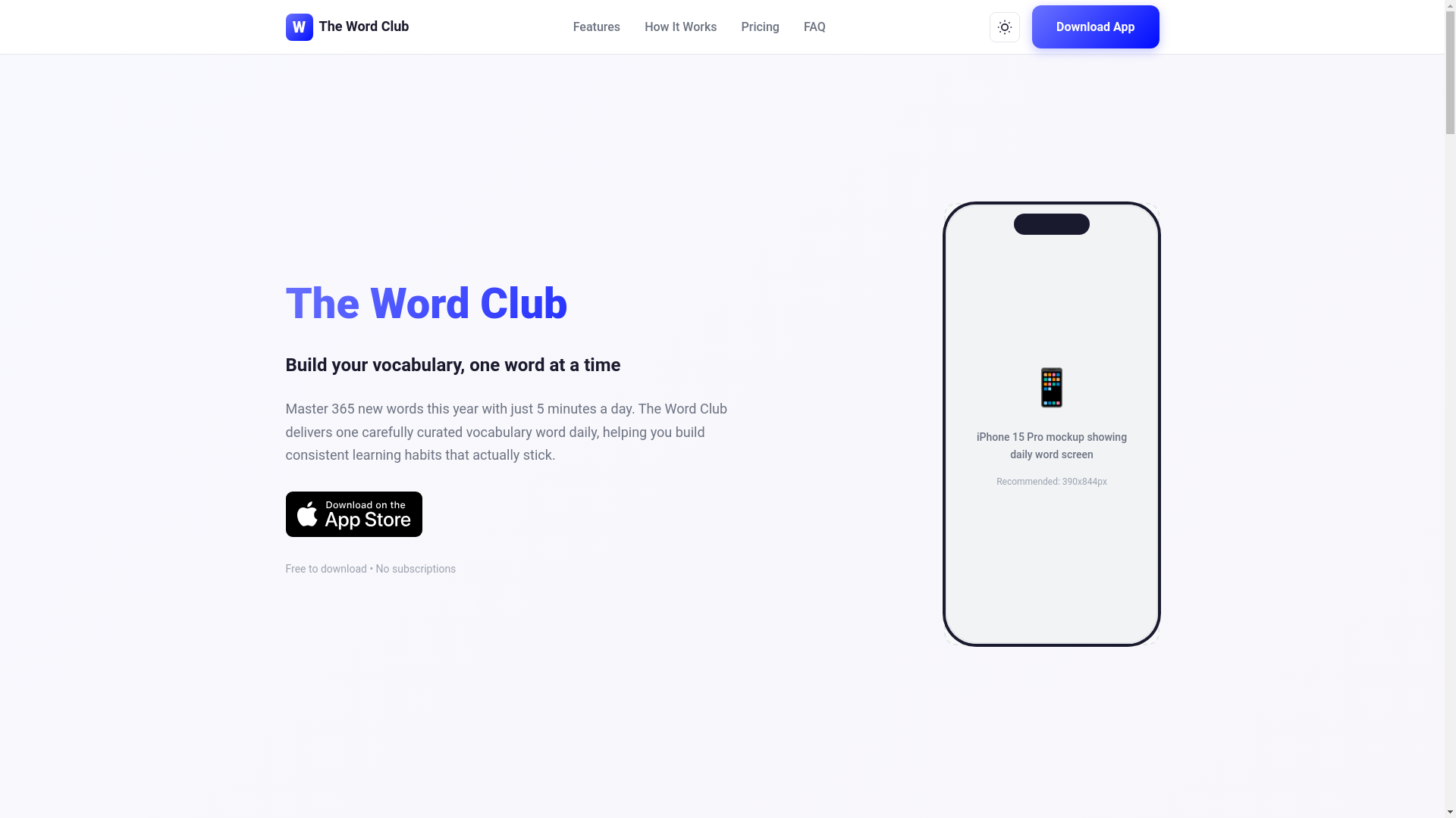 website screenshot of https://the-word-club-launch-page.pages.dev/