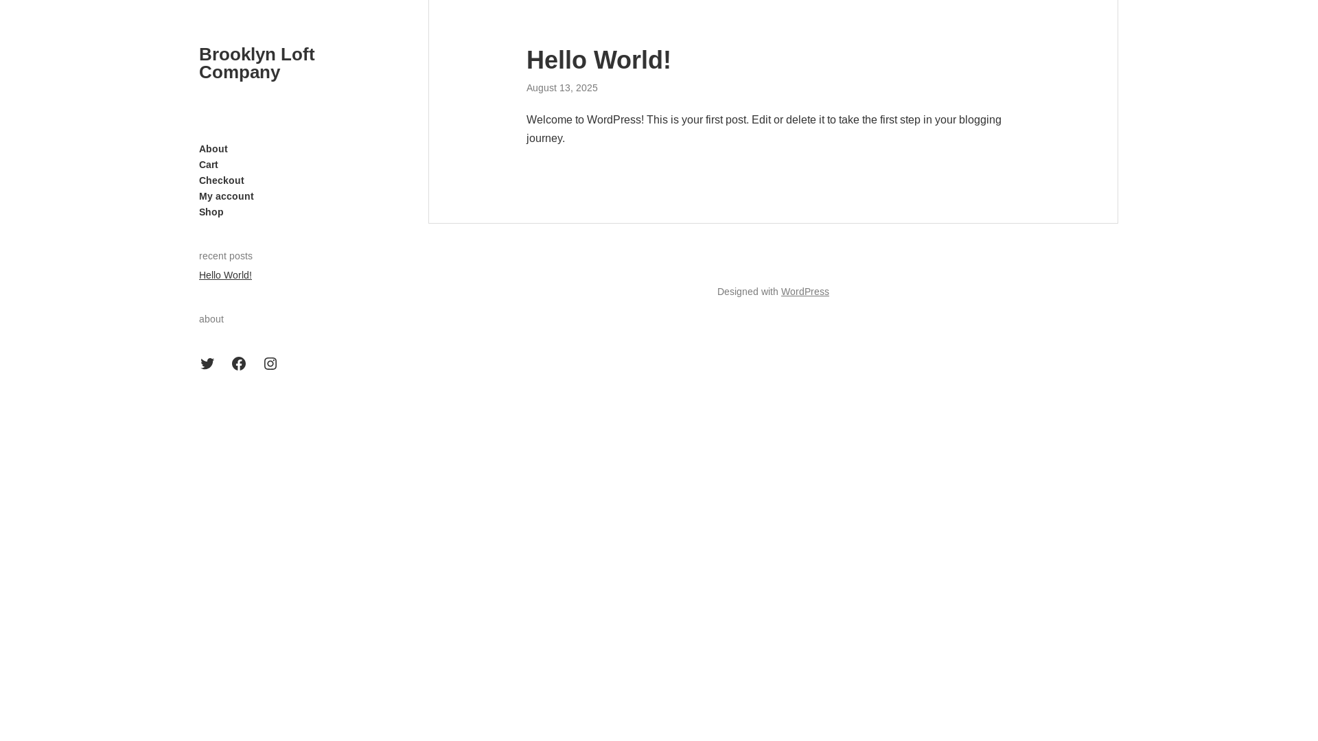 website screenshot of https://brooklynloftcompanyshop.com/