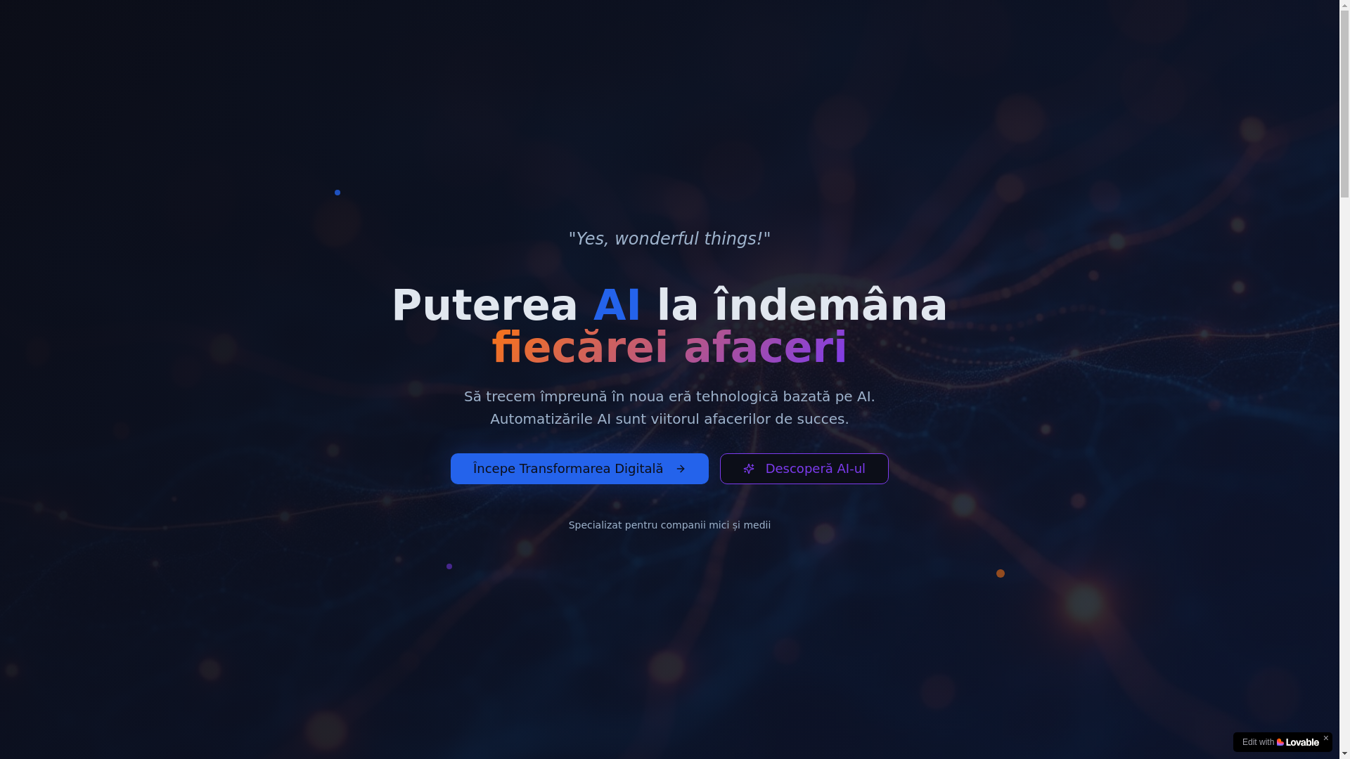 website screenshot of https://aiomatic.ro/