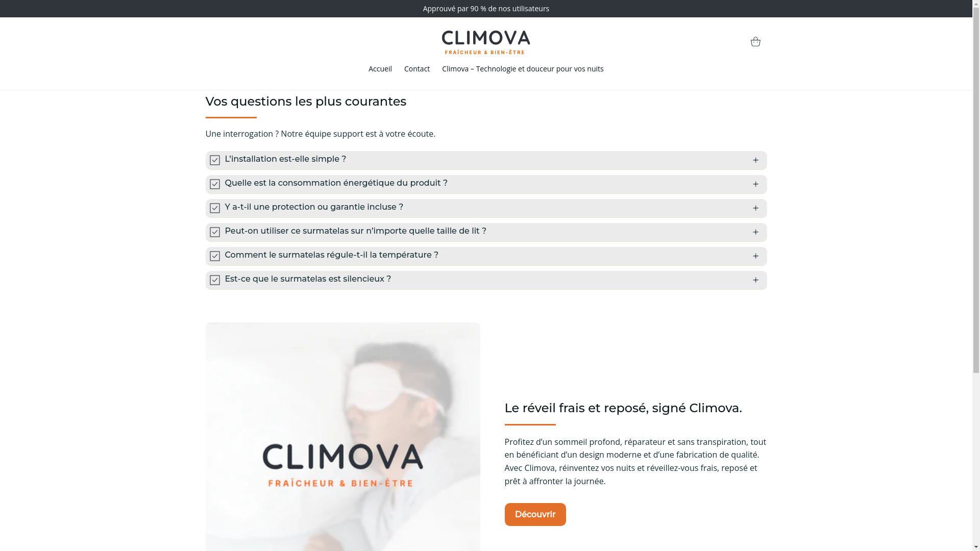 website screenshot of https://climova.fr/