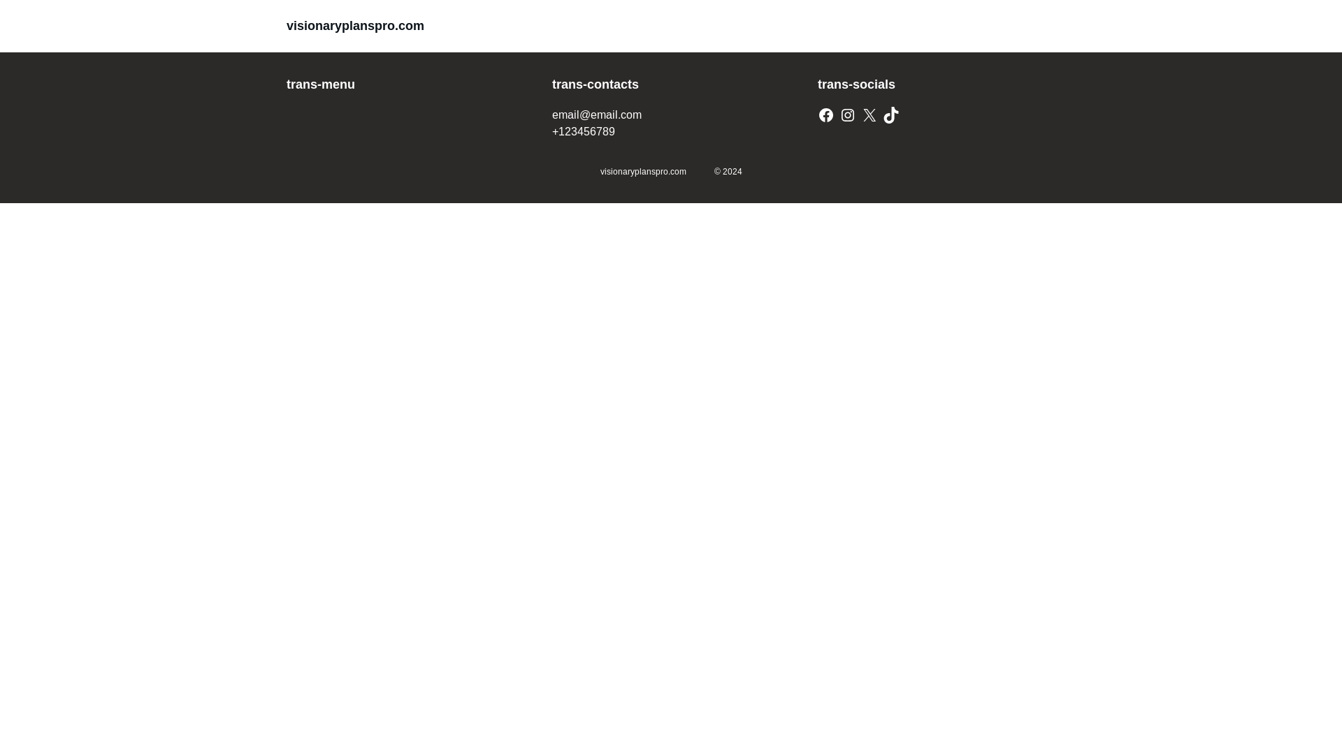 website screenshot of https://visionaryplanspro.com/