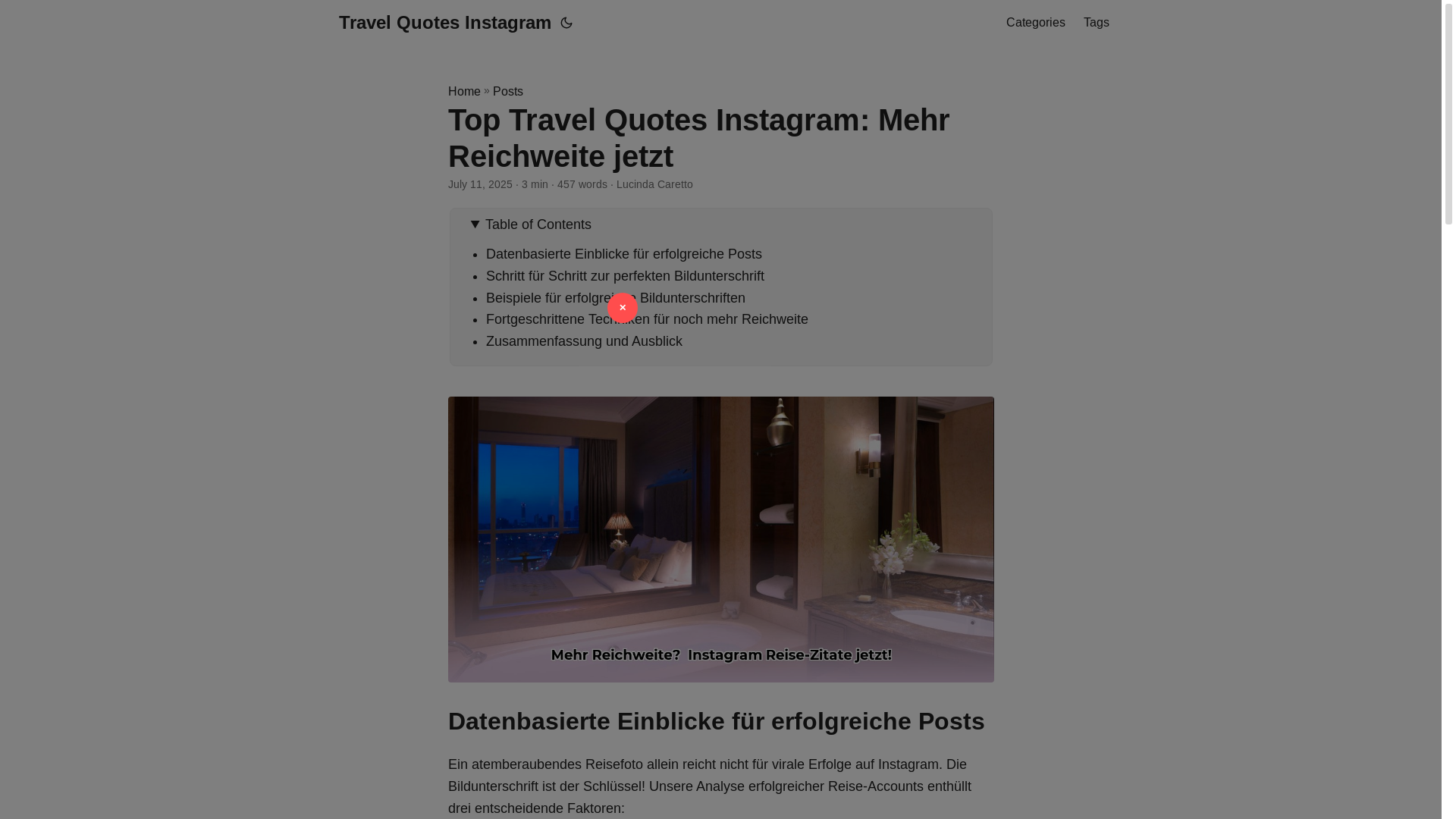 website screenshot of https://travel-quotes-instagram.pages.dev/