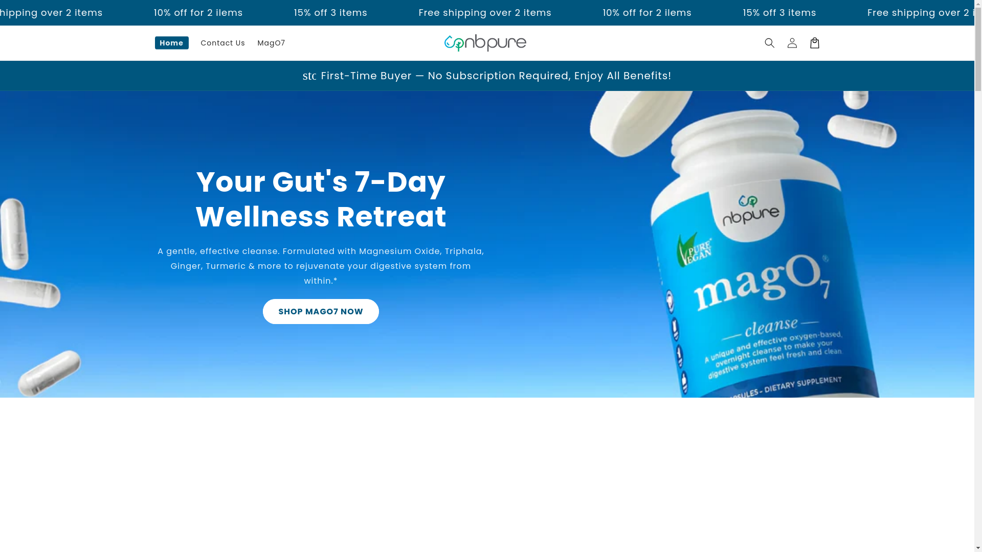 website screenshot of https://trynbpure.shop/