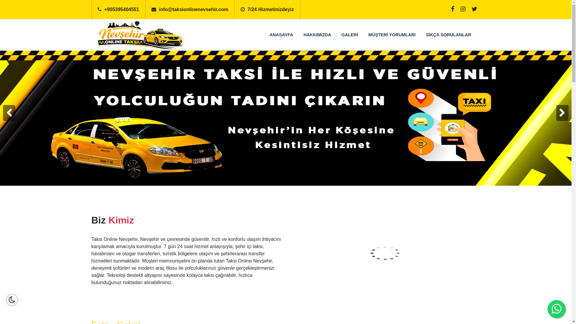 website screenshot of https://xn--nevehirtaksionline-fqd.tr/