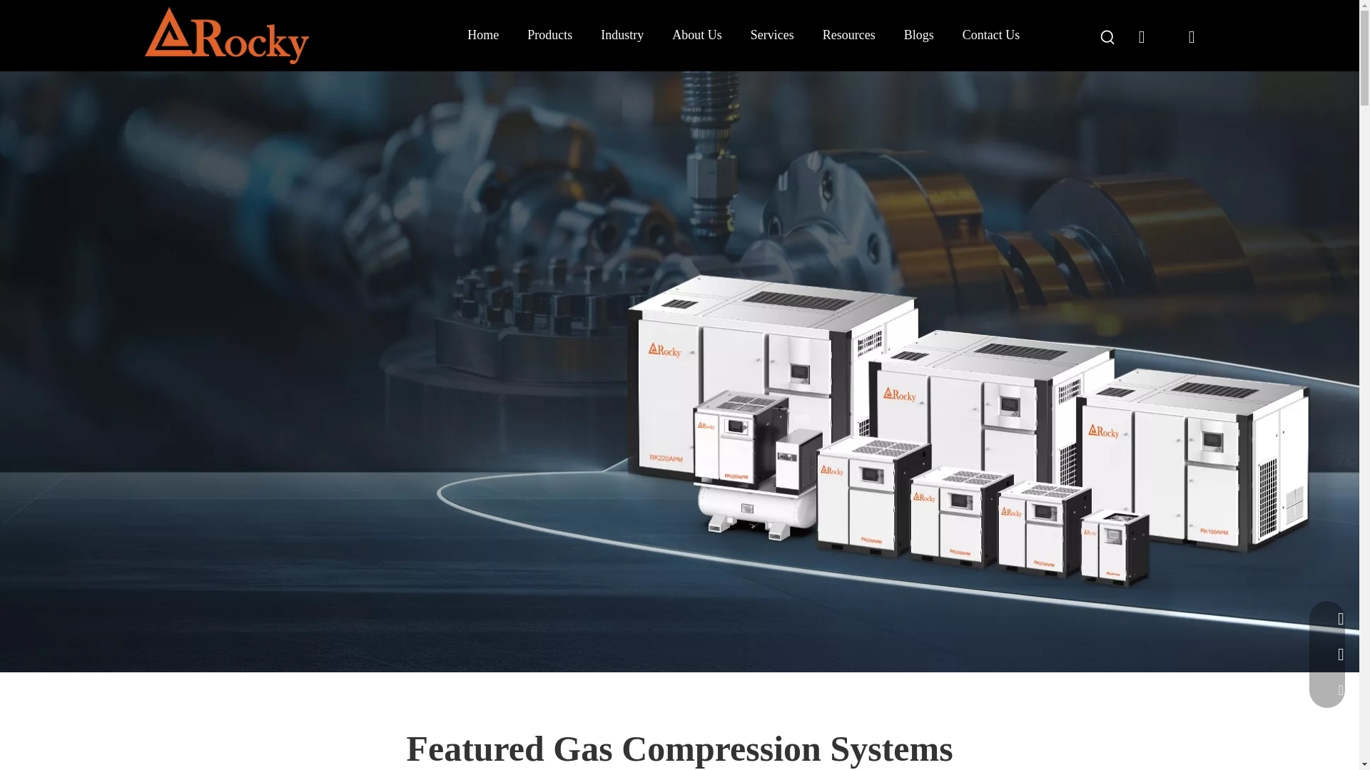 website screenshot of https://rockycompressor.com/
