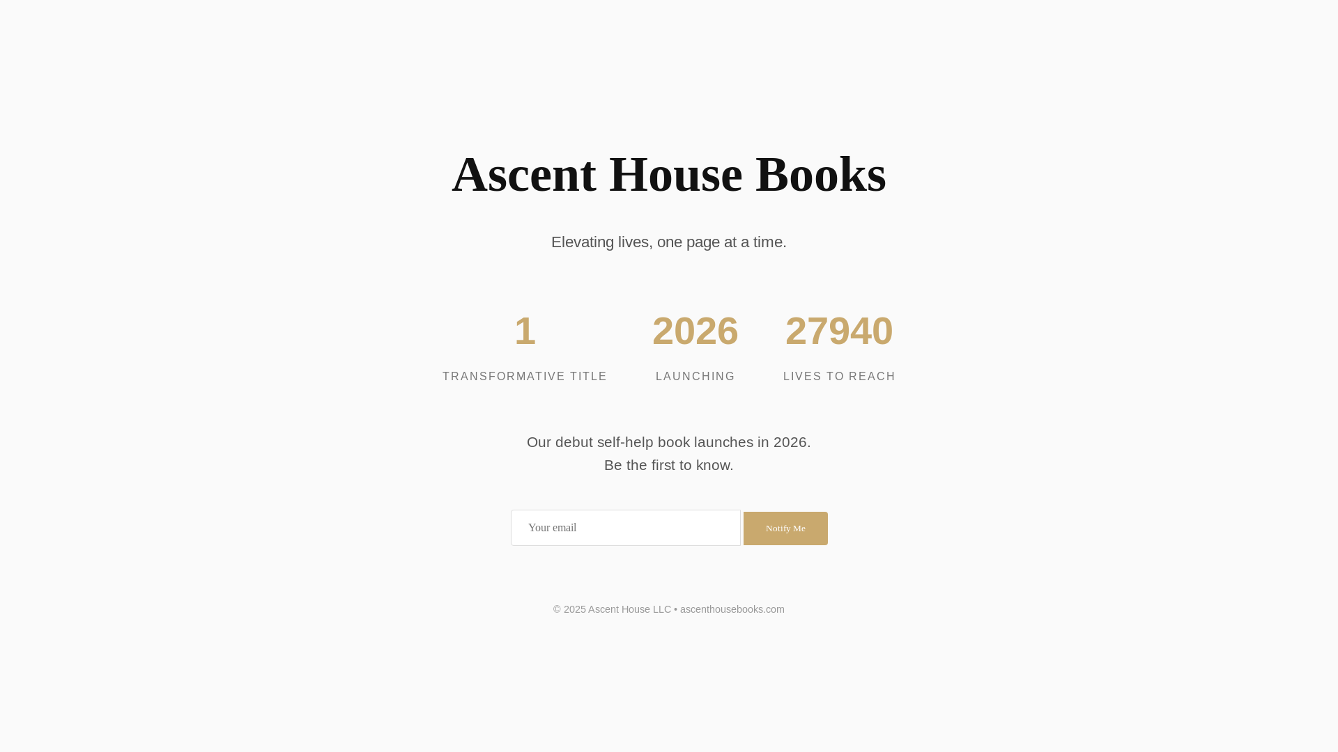 website screenshot of https://ascenthousebooks.com/