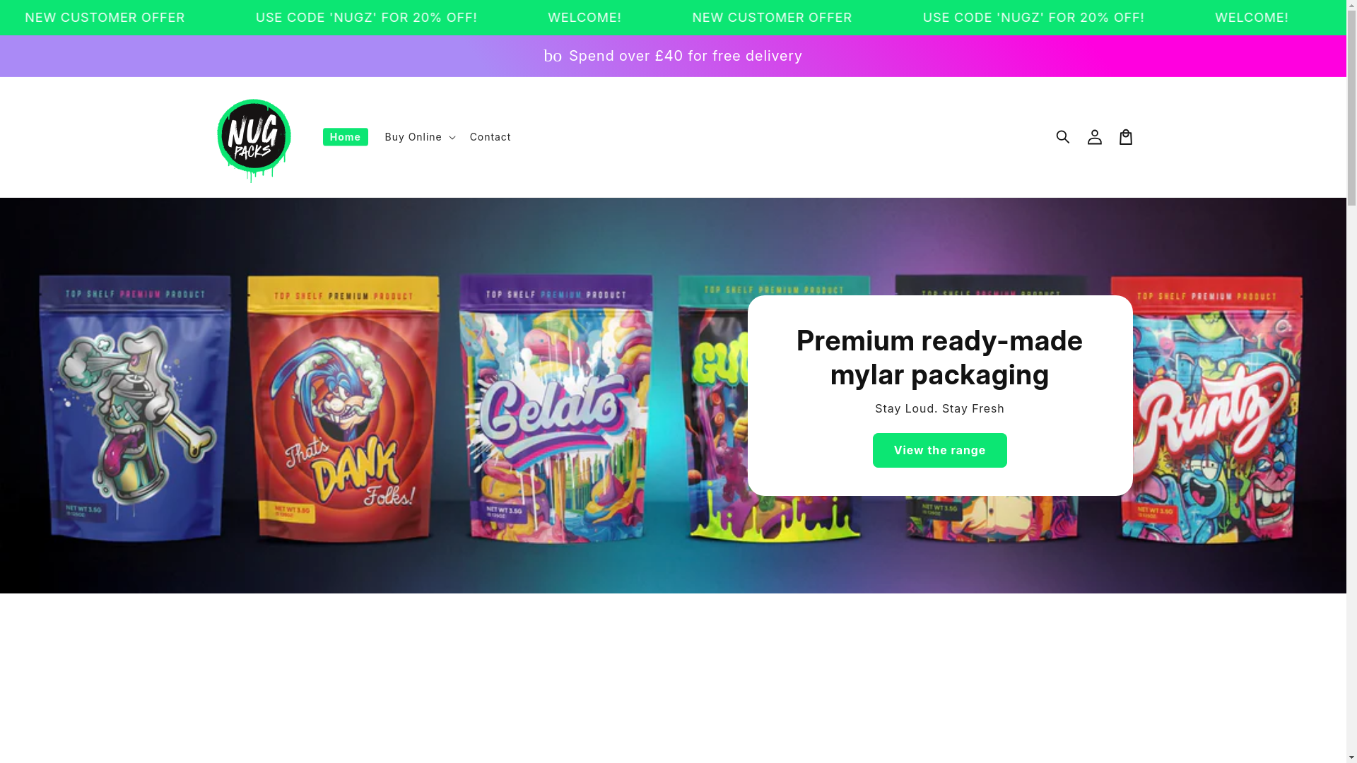 website screenshot of https://nugpacks.co.uk/