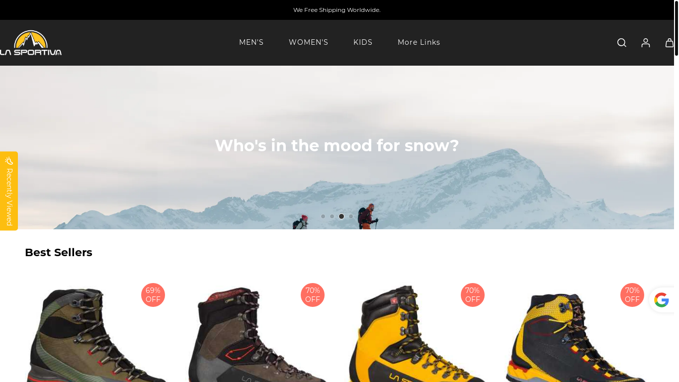 website screenshot of https://lasportivaview.com/