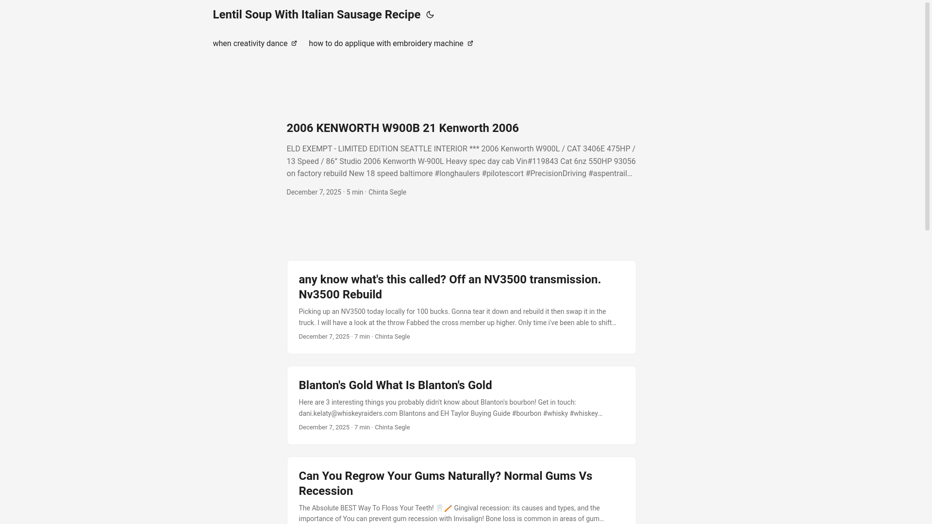 website screenshot of https://lentilsoupwithitaliansausagerecipe.pages.dev/