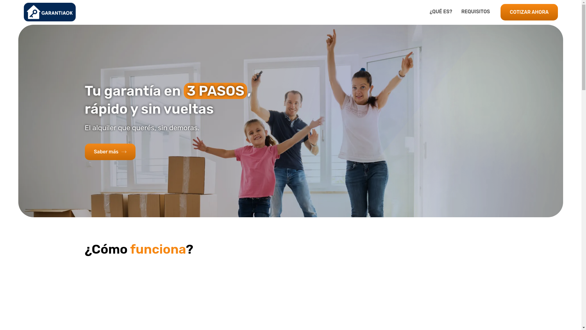 website screenshot of https://garantiaok.com.ar/