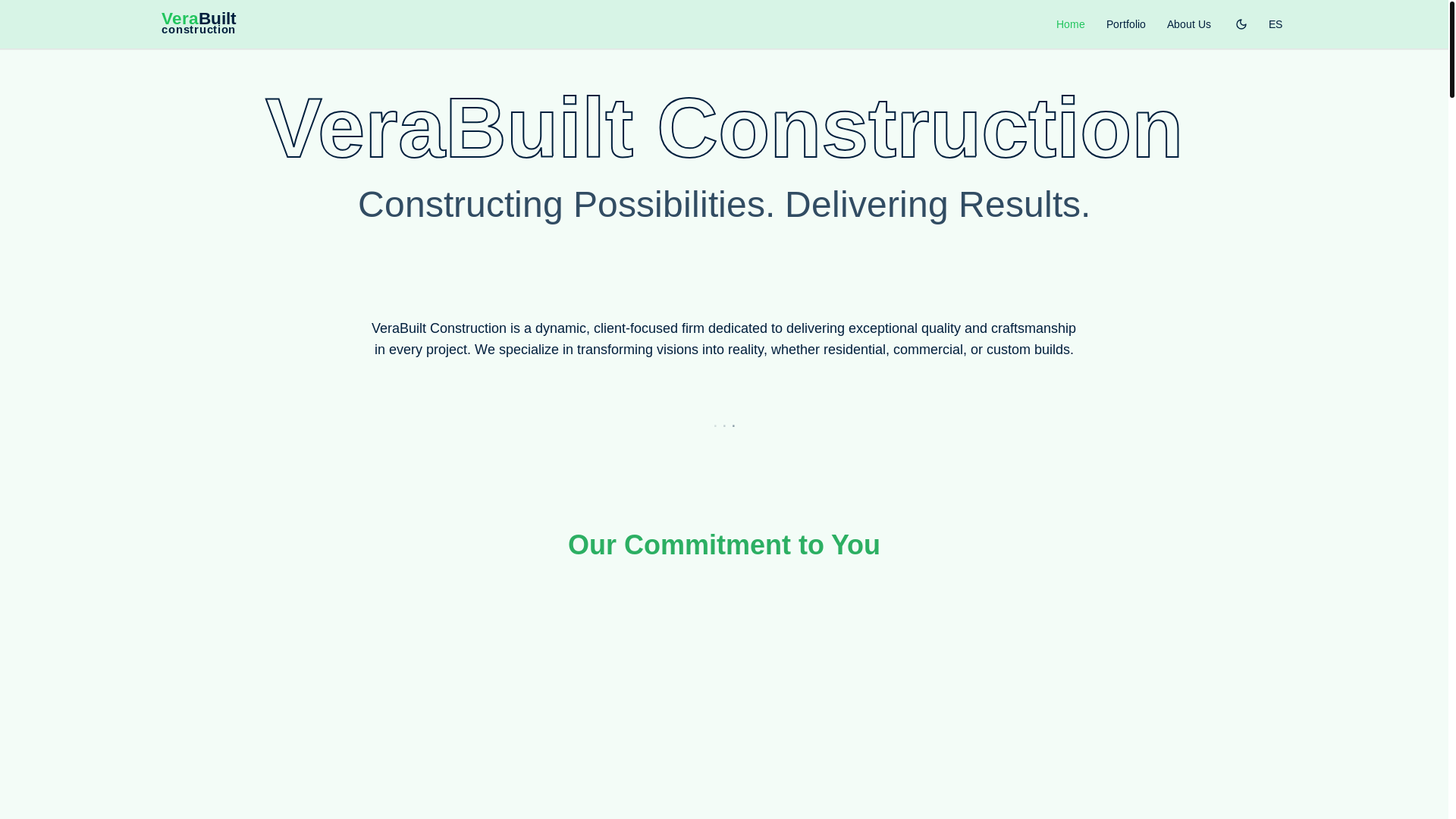 website screenshot of https://verabuilt.cc/