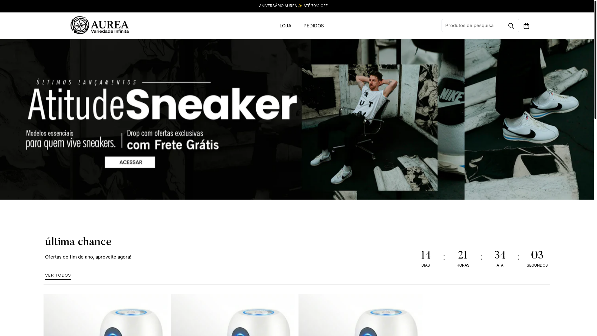 website screenshot of https://lojaaurea.shop/